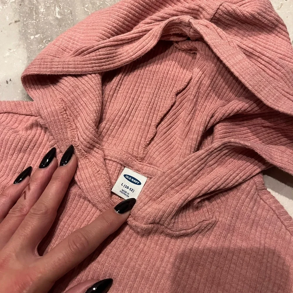 Old Navy Ribbed Mauve Hoodie for Kids
